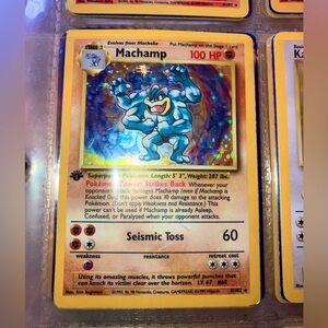 Original 1st Edition Holographic Machamp Pokemon Card